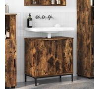 vidaXL Bathroom Sink Cabinet with Door Smoked Oak 60.5 x 33.5 x 61 cm