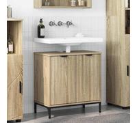 vidaXL Bathroom Sink Cabinet with Door Sonoma Oak 60.5 x 33.5 x 61 cm