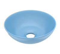 vidaXL Bathroom Sink Ceramic Light Blue Round Cloakroom Counter Top Wash Basin