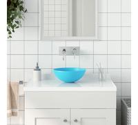 vidaXL Bathroom Sink Ceramic Light Green Round