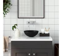 Vidaxl Bathroom Sink Ceramic Matt Black Round