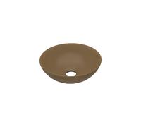 vidaXL Bathroom Sink Ceramic Matt Cream Round