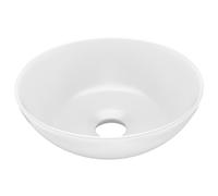 vidaXL Bathroom Sink Ceramic Matt White Round Cloakroom Counter Top Wash Basin