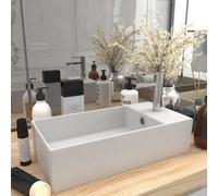 Vidaxl Bathroom Sink With Overflow Ceramic Matt White