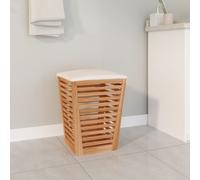 vidaXL Solid Wood Walnut Bathroom Stool 40.5x40.5x56 cm Stool Laundry Bin