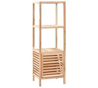 vidaXL Bathroom Storage Cabinet Solid Walnut Wood - Functional Organization Unit with 3-tier Shelf, Beige Farmhouse Style Sideboard for Living Room and Bedroom