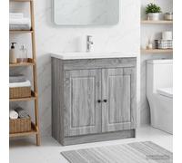 vidaXL Bathroom under Sink Cabinet Grey Sonoma 56 x 37.5 x 81 cm