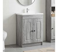 vidaXL Bathroom under Sink Cabinet Grey Sonoma 56 x 37.5 x 81 cm