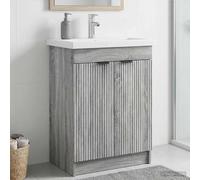 vidaXL Bathroom under Sink Cabinet Grey Sonoma 56 x 37.5 x 81 cm