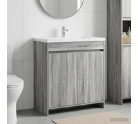 vidaXL Bathroom Under Sink Cabinet Grey Sonoma 78.5 x 37.5 x 81 cm