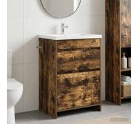 vidaXL Bathroom Under Sink Cabinet Smoked Oak 56 x 37.5 x 81 cm