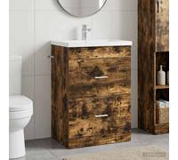 vidaXL Bathroom Under Sink Cabinet Smoked Oak 56 x 37.5 x 81 cm