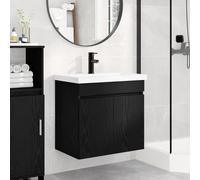 vidaXL Bathroom Vanity Unit with Tap Black Oak 61 x 40 x 74.5 cm