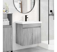 vidaXL Bathroom Vanity Unit with Tap Grey Sonoma 61 x 40 x 74.5 cm