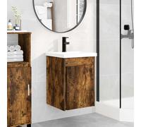 vidaXL Bathroom Vanity Unit with Tap Smoked Oak 42 x 40 x 74.5 cm