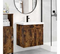 vidaXL Bathroom Vanity Unit with Tap Smoked Oak 61 x 40 x 74.5 cm