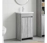 vidaXL Bathroom Vanity with Sink Grey Sonoma 42 x 40 x 84.5 cm