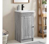 vidaXL Bathroom Vanity with Sink Grey Sonoma 42 x 40 x 84.5 cm