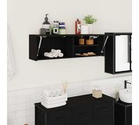 Vidaxl Bathroom Wall Cabinet Black 100X25X30 Cm Engineered Wood