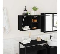 vidaXL Bathroom Wall Cabinet Black 60x25x40 cm Engineered Wood