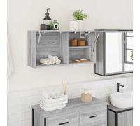 vidaXL Bathroom Wall Cabinet Grey Sonoma 80x25x40 cm Engineered Wood