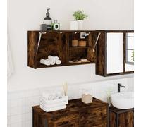 vidaXL Bathroom Wall Cabinet Smoked Oak 80x25x40 cm Engineered Wood