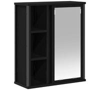 vidaXL Bathroom Wall Cabinet with Mirror Black Oak 50x21x60 cm