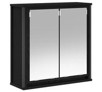 Vidaxl Bathroom Wall Cabinet With Mirror Black Oak 60X21X60 Cm