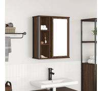 vidaXL Bathroom Wall Cabinet with Mirror Brown Oak 50x21x60 cm