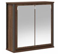 Vidaxl Bathroom Wall Cabinet With Mirror Brown Oak 60X21X60 Cm