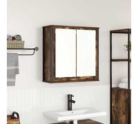 vidaXL Bathroom Wall Cabinet with Mirror Smoked Oak 60x21x60 cm