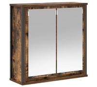 vidaXL Bathroom Wall Cabinet with Mirror Smoked Oak 60x21x60 cm