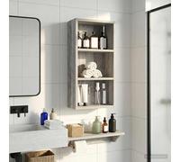 vidaXL Bathroom Wall Cabinet with Shelf Grey Sonoma 30 x 16 x 62.5 cm