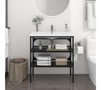 Vidaxl Bathroom Washbasin Frame Black 79X38X83 Cm Iron, Black