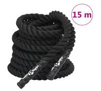 vidaXL Battle Rope Black 15 m 11 kg Polyester