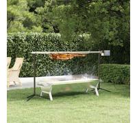vidaXL BBQ Tray Silver 118x42x30.5 cm Stainless Steel