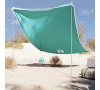 vidaXL Beach Canopy with Sand Anchors Beach Tent Sun Shelter Green 214x236 cm