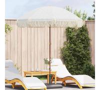 vidaXL Beach Parasol Grey and White 160 x 160 x 196 cm