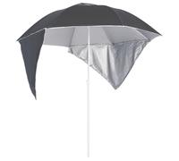 vidaXL Beach Umbrella with Side Walls Anthracite 215 cm UK NEW