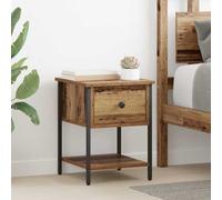 vidaXL Bed Cabinet 2 pcs Old wood 40 x 39 x 40 cm Engineered wood
