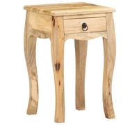 Nightstand Solid Mango Wood Brown 28x28x46 cm Rustic 1-Drawer Bedside Table Mini
