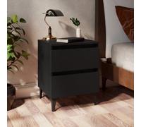 vidaXL Bed Cabinet Black Engineered Wood Drawer Nightstand Bedroom Furniture