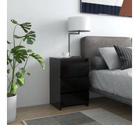 vidaXL Bed Cabinet Black Engineered Wood Indoor Bedside Side Storage Cabinet