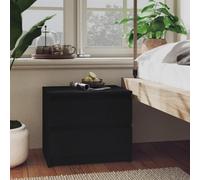 vidaXL Bed Cabinet Black Engineered Wood Indoor Bedside Side Storage Cabinet