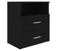 vidaXL Bed Cabinet Black Bedside Side Table Storage Cabinet Nightstand Set