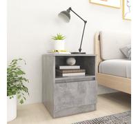 vidaXL Bed Cabinet Concrete Grey Chipboard Bedside Storage Cabinet Nightstand