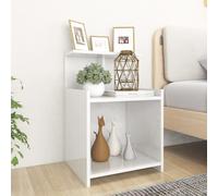 Wood Bedroom Bedside Cabinet Furniture Storage Nightstand Side Table w/ Shelves