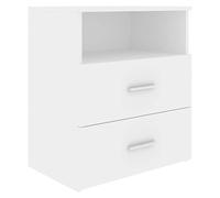 vidaXL Bed Cabinet Modern Home Bedroom Furniture Accessories Set Bedside Storage Side Cabinet Side Table Nightstand Unit Chipboard White