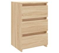 vidaXL Bed Cabinet Sonoma Oak Engineered Wood Indoor Bedside Storage Cabinet