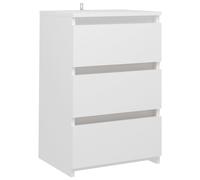 vidaXL Bed Cabinet White Engineered Wood Bedside Storage Cabinet Furniture